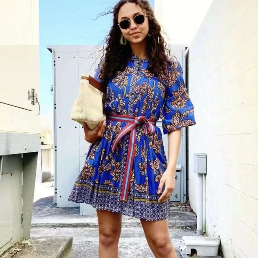 ALEXIS Positioning Print Waist Dress